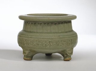 AGNSW collection Yaozhou ware Tripod censer 11th century-12th century