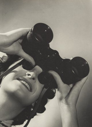 AGNSW collection Max Dupain Untitled (woman with binoculars) 1930s