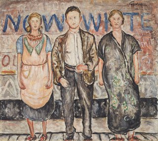AGNSW collection Danila Vassilieff Man, wife and mother-in-law in street 1937