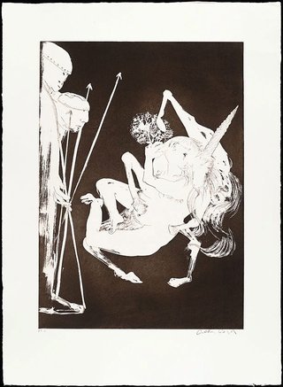 AGNSW collection Arthur Boyd The unicorn before the emperor I 1973-1974