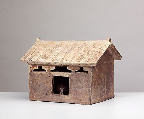 AGNSW collection Model of a house [with a dog inside the house] early 1st century