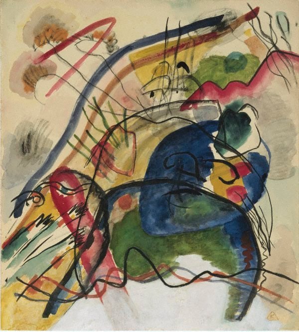 AGNSW collection Vasily Kandinsky Study for 'Painting with white border' 1913