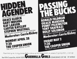 AGNSW collection Guerrilla Girls Hidden agender/Passing the bucks 1986