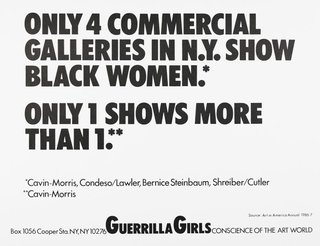 AGNSW collection Guerrilla Girls Only 4 commercial galleries in NY show black women 1986