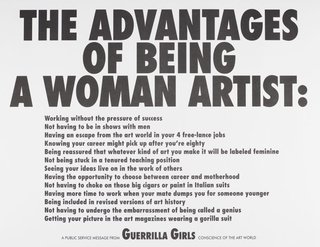 AGNSW collection Guerrilla Girls The advantages of being a woman artist 1988