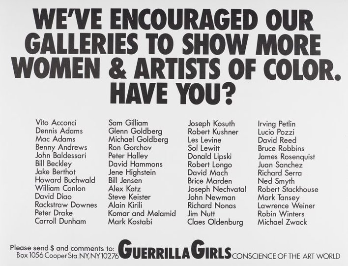 AGNSW collection Guerrilla Girls We've encouraged our galleries to show more women and artists of color. Have you? 1989