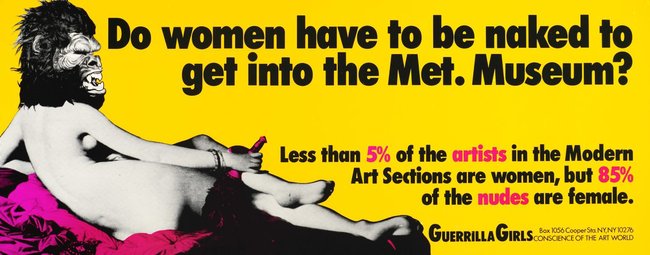 AGNSW collection Guerrilla Girls Do women have to be naked to get into the Met. Museum? 1989