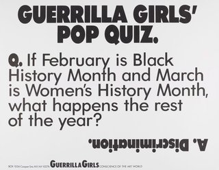 AGNSW collection Guerrilla Girls Guerrilla Girls' Pop Quiz 1990