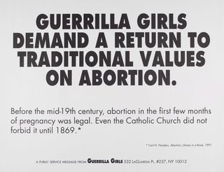 AGNSW collection Guerrilla Girls Guerrilla Girls demand a return to traditional values of abortion 1992