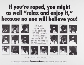 AGNSW collection Guerrilla Girls If you're raped, you might as well "relax and enjoy it," because no one will believe you 1992