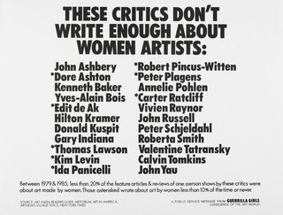 AGNSW collection Guerrilla Girls These critics don't write enough about women artists 1985