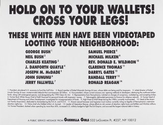 AGNSW collection Guerrilla Girls Hold onto your wallets! Cross your legs! 1992