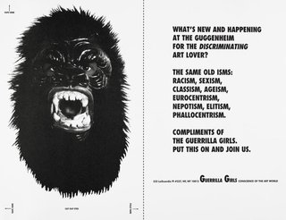 AGNSW collection Guerrilla Girls What's new and happening at the Guggenheim for the discriminating art lover? and Dear Mr. Krens postcard 1992