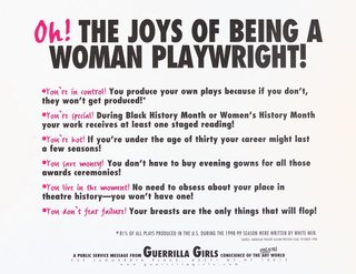 AGNSW collection Guerrilla Girls Oh! The joys of being a woman playwright! 1999