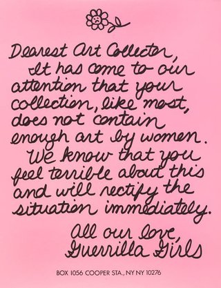 AGNSW collection Guerrilla Girls Dearest Art Collector 1986