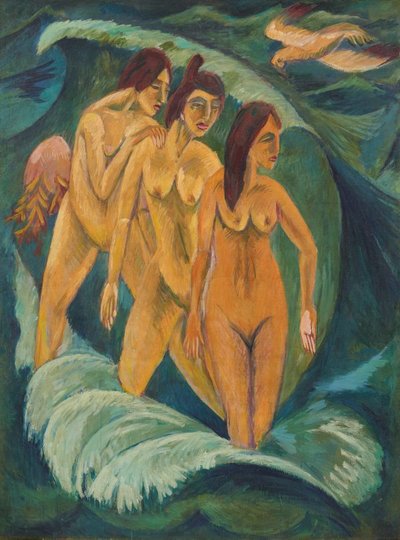 AGNSW collection Ernst Ludwig Kirchner Three bathers 1913