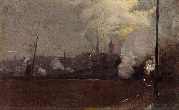 AGNSW collection Tom Roberts Evening train to Hawthorn circa 1889