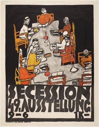 AGNSW collection Egon Schiele Poster for the Vienna Secession 49th exhibition 1918