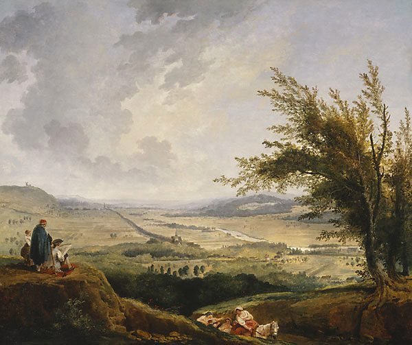 AGNSW collection Hubert Robert An extensive landscape near Paris 1781
