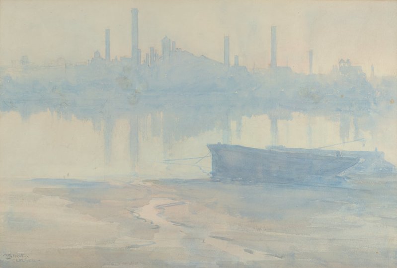 AGNSW collection Arthur Streeton Morning mist on the Thames circa 1906