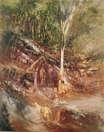 AGNSW collection Sidney Nolan Ned Kelly at the river bank 1964