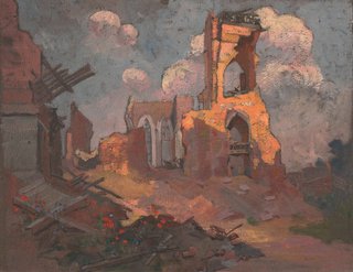 AGNSW collection Evelyn Chapman (Ruined church, Villers-Bretonneux) circa 1919