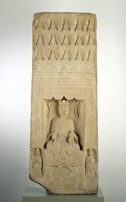 Alternate image of Stele of Shakyamuni, the historical Buddha, and Maitreya the Buddha of the future by 