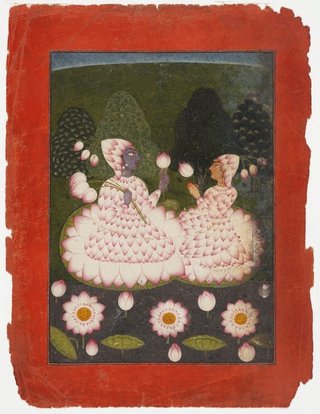 AGNSW collection Lotus-clad Radha and Krishna circa 1700-1710