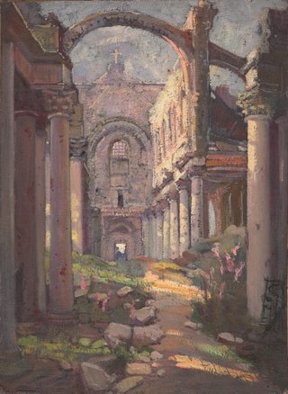 AGNSW collection Evelyn Chapman (Interior of a ruined church, France) circa 1919