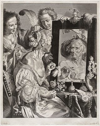 AGNSW collection Jeremias Falck, after Bernardo Strozzi Vanitas 17th century