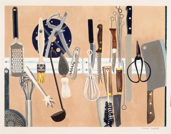 AGNSW collection Cressida Campbell Kitchen utensils 1993