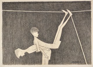 AGNSW collection John Brack Study for 'Back to back' 1971