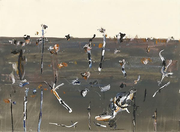 AGNSW collection Fred Williams Burnt landscape, Upwey no 1 1968