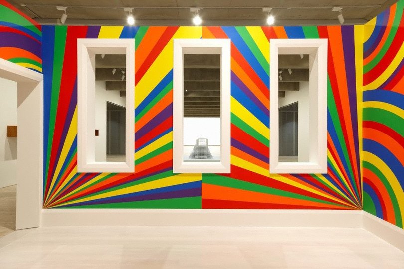 AGNSW collection Sol LeWitt Wall drawing #1091: arcs, circles and bands (room) 2003