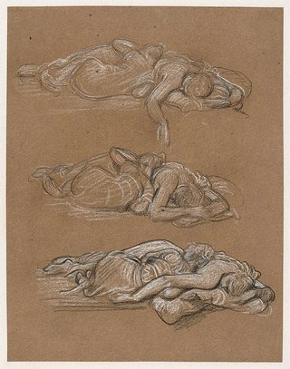 AGNSW collection Frederic, Lord Leighton Three studies of sleeping girls for the painting 'Cymon and Iphigenia' circa 1883