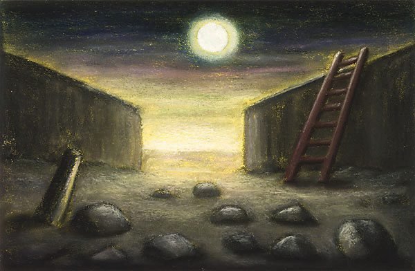 AGNSW collection Peter Booth Ladder and Moon 1992-1993