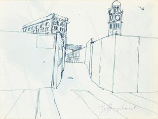 AGNSW collection Jeffrey Smart Drawing for 'Central Station II' 1973