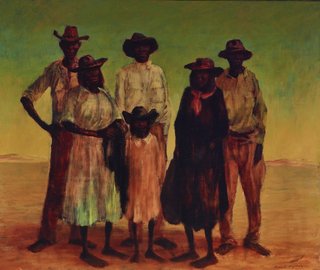 AGNSW collection Russell Drysdale (Group of Aboriginal people) 1953