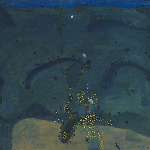 AGNSW collection John Olsen Nightfall, when wattle stains the doubting heart 1980