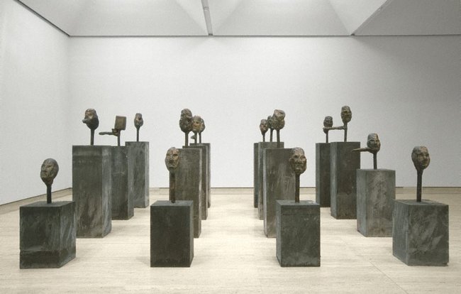 AGNSW collection Mike Parr Bronze liars (minus 1 to minus 16) 1996