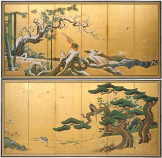AGNSW collection Kanō Einō Pine, bamboo and plum blossom 17th century