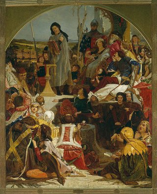 AGNSW collection Ford Madox Brown Chaucer at the court of Edward III 1847-1851
