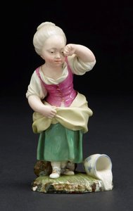 Girl crying over spilt milk, model, circa 1770-1775 by Höchst