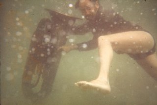 AGNSW collection Unknown Herbert Flugelman with euphonium underwater for 'Euphonium Maslin Beach' 1974 1974