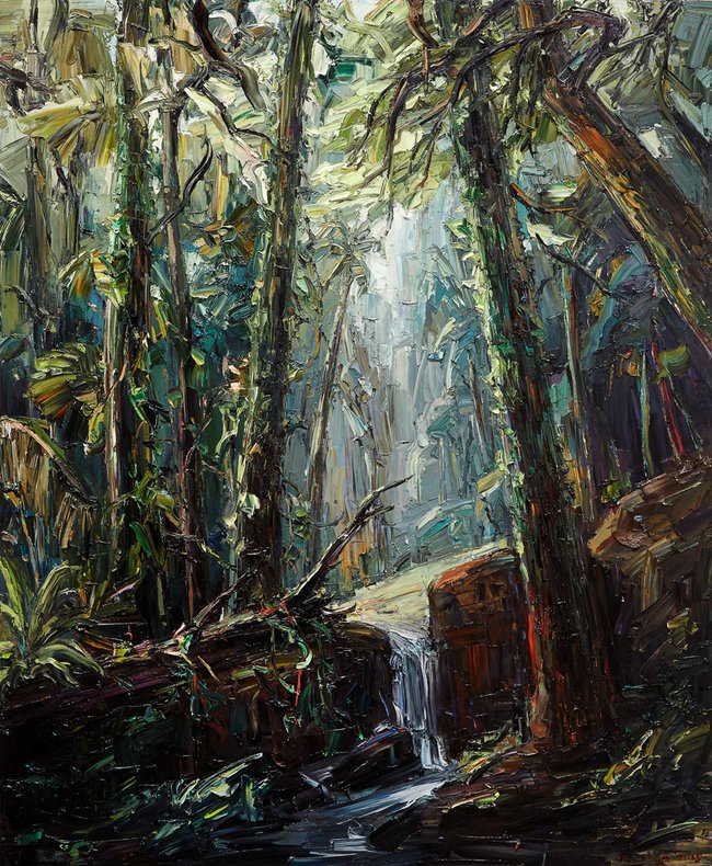 AGNSW prizes Jun Chen Tropical forest II, from Wynne Prize 2015
