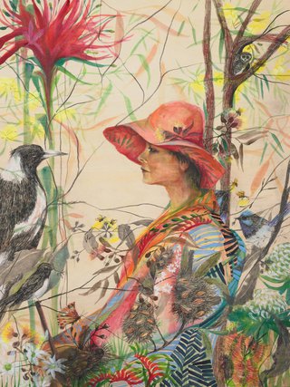 AGNSW prizes Julianne Ross Allcorn I listen and they tell me the bush news, from Archibald Prize 2021