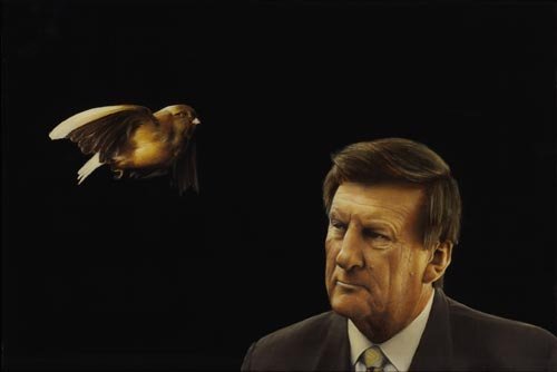 AGNSW prizes Sam Leach A bird flies past Jeff Kennett, from Archibald Prize 2007