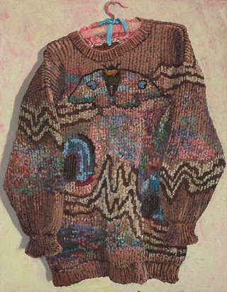 AGNSW prizes Lucy Culliton Carina’s bogong moth jumper, from Sir John Sulman Prize 2021