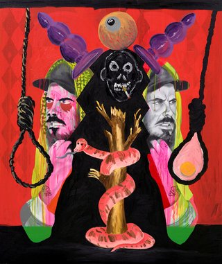 AGNSW prizes David Griggs Twisting Cain with a brown eye while lacking a constitution for darkness, from Archibald Prize 2017