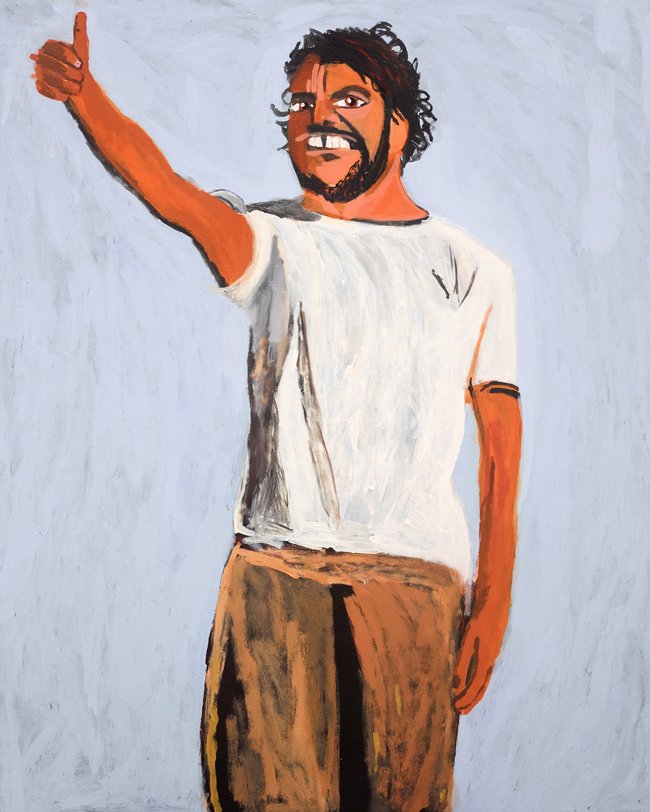 AGNSW prizes Vincent Namatjira Self-portrait on Friday, from Archibald Prize 2017